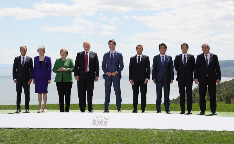 G7 シャルルボワサミット 首脳集合写真